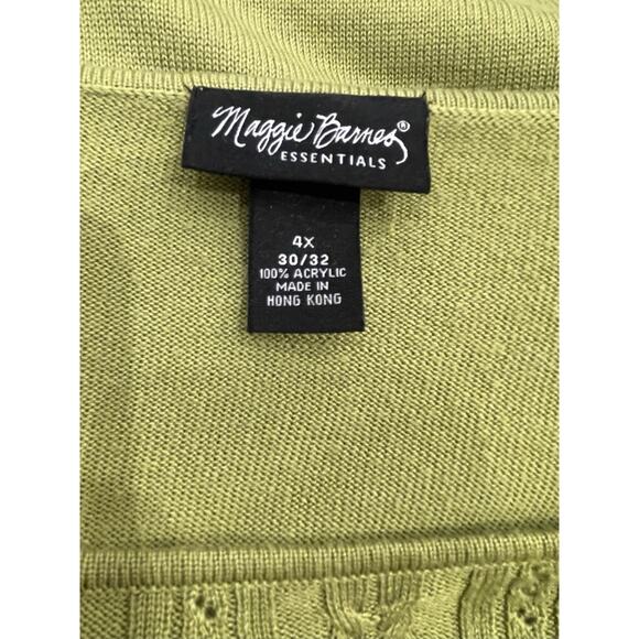 Maggie Barnes Essentials Cable Knit Short Sleeve Sweater Size 4X (30/32) Green - Picture 3 of 5